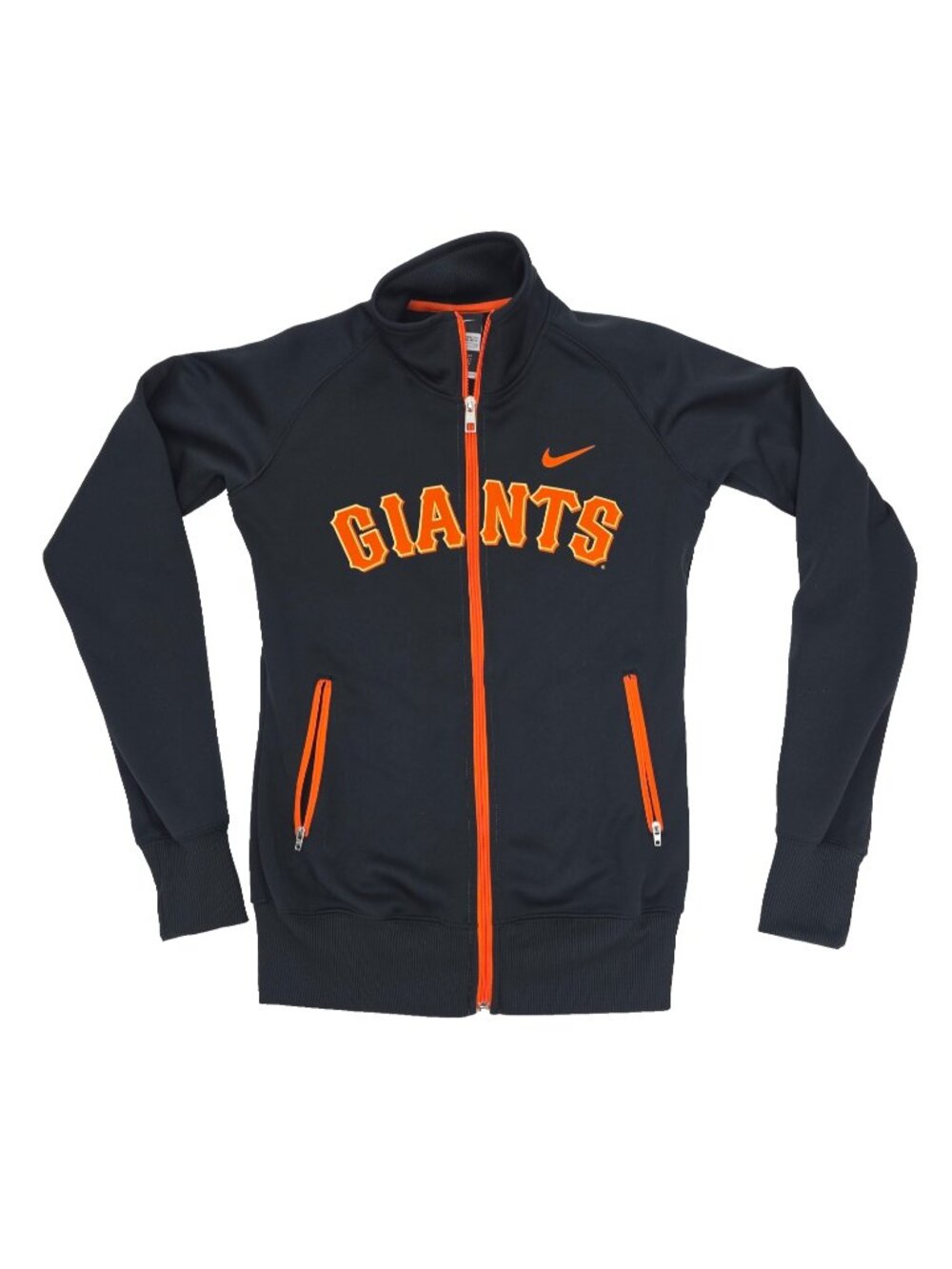 Nike SF Giants Track Jacket Womens Small Black Orange MLB Baseball Full Zip